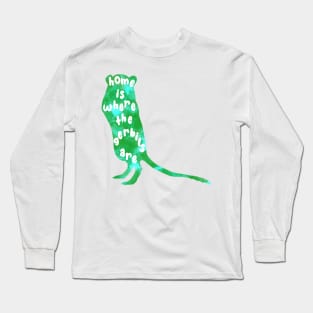 Home is where the gerbils are (green watercolour) Long Sleeve T-Shirt